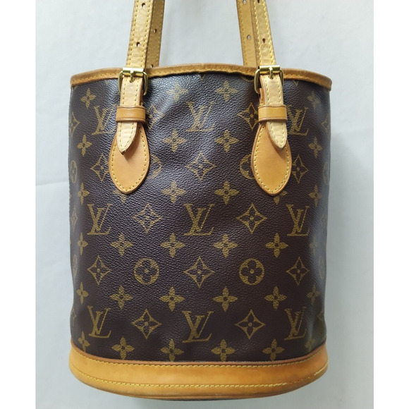 Louis Vuitton Petit Bucket PM Monogram Canvas Double Handles Shoulder Bag - Picture 4 of 16